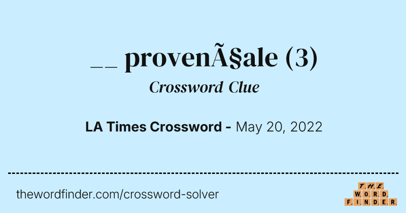 __ provençale crossword clue image
