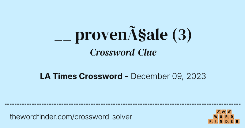 __ provençale crossword clue image