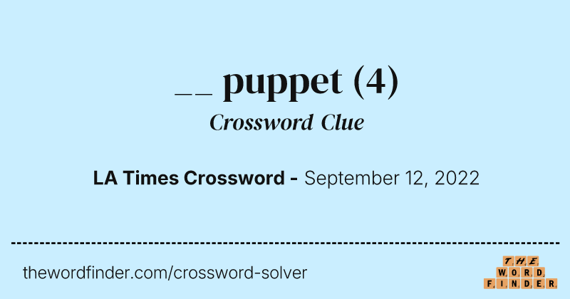 __ puppet crossword clue image