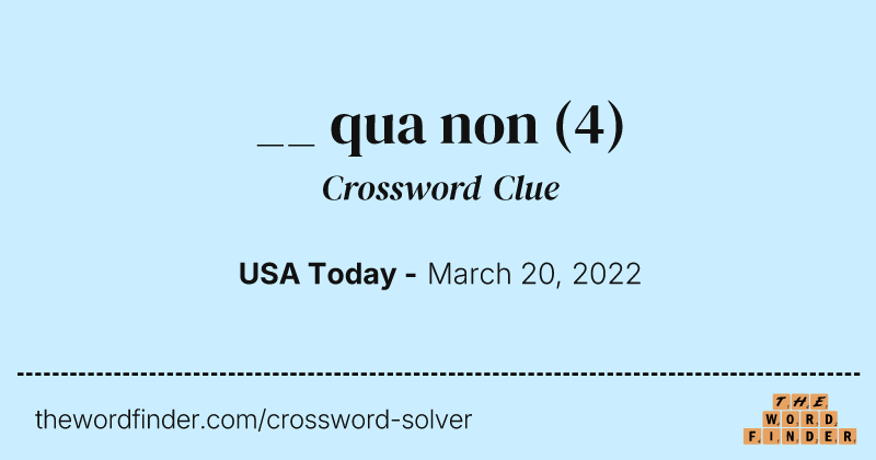 __ qua non crossword clue image