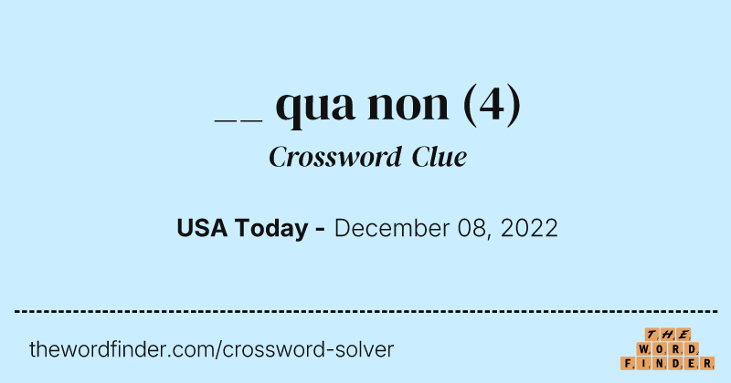 __ qua non crossword clue image