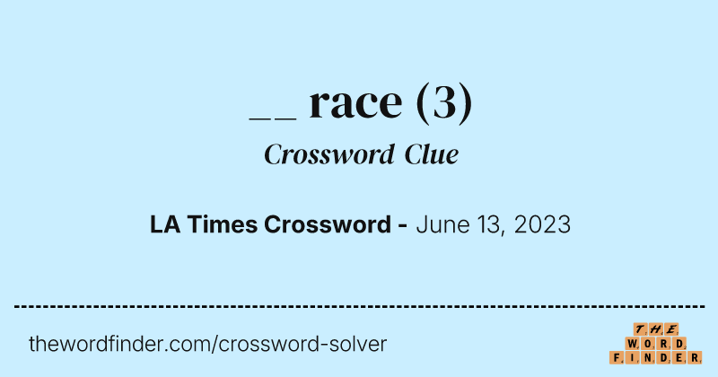__ race crossword clue image