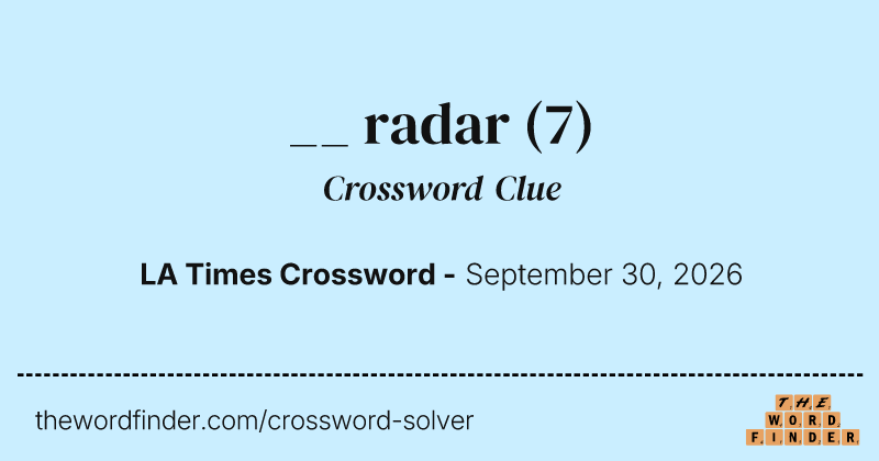 __ radar crossword clue image