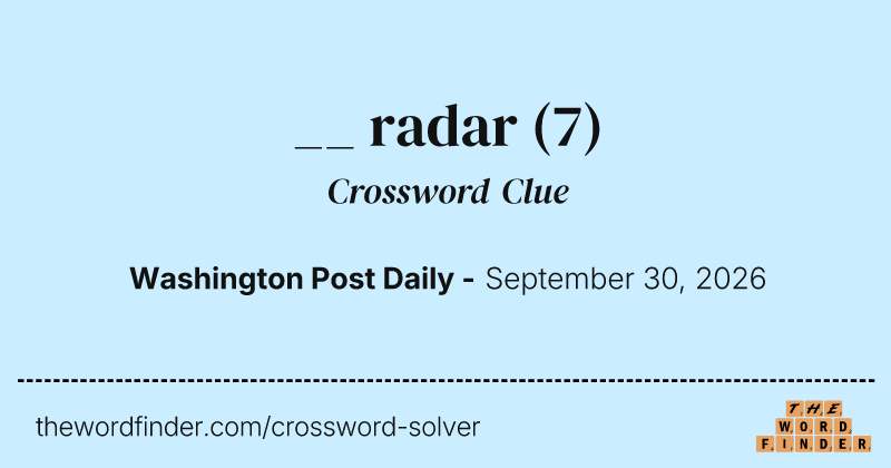 __ radar crossword clue image