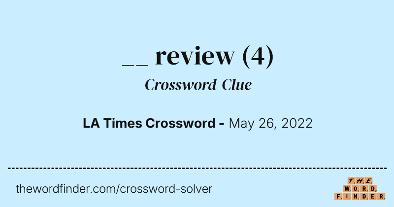 __ review crossword clue image
