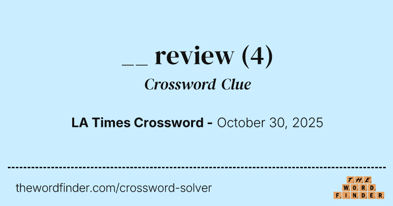 __ review crossword clue image