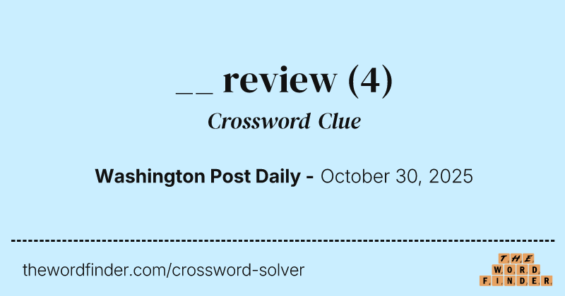 __ review crossword clue image
