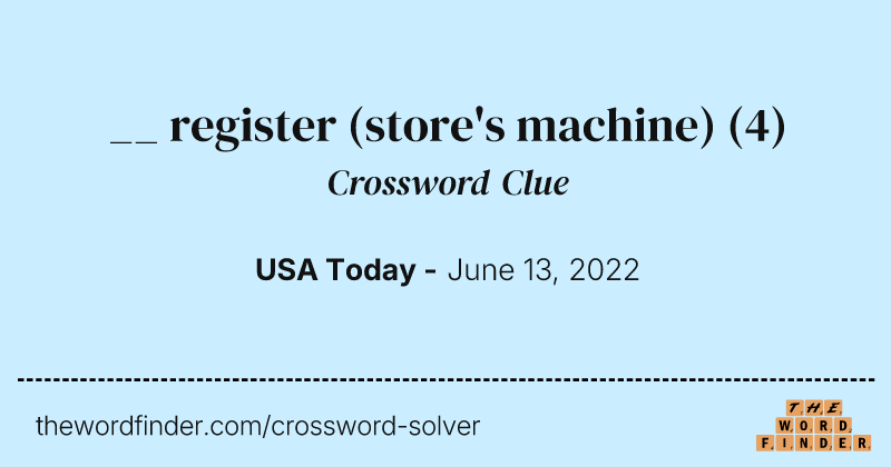 __ register (store's machine) crossword clue image