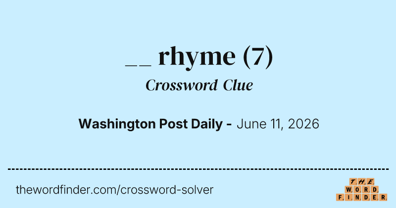 __ rhyme crossword clue image