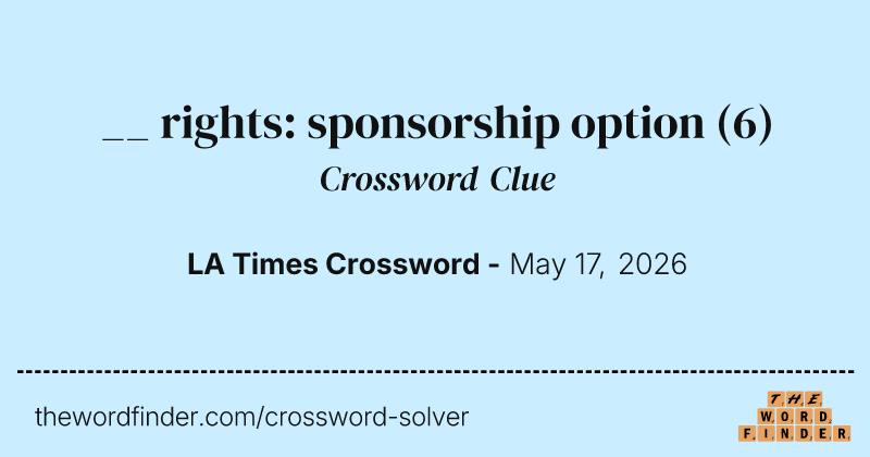 __ rights: sponsorship option crossword clue image