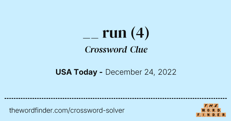 __ run crossword clue image