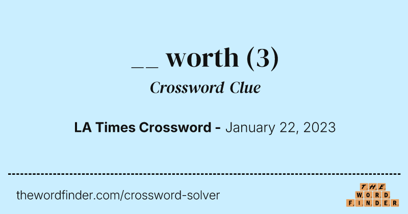 __ worth crossword clue image