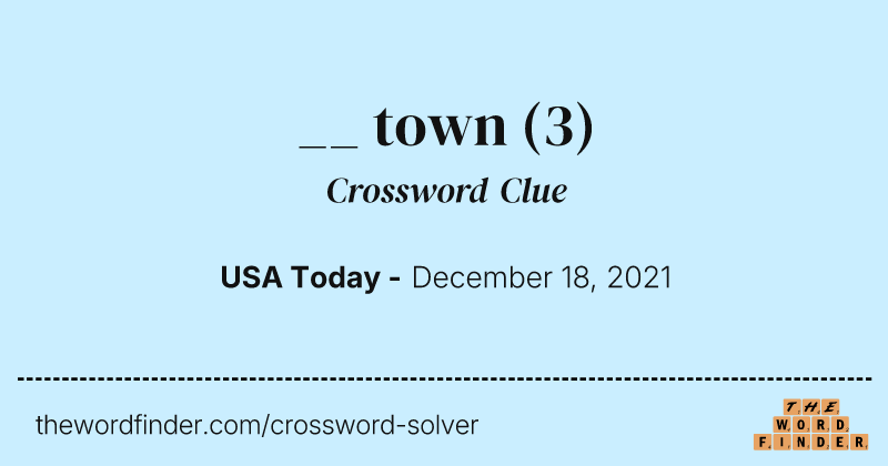 __ town crossword clue image