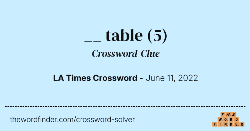 __ table crossword clue image