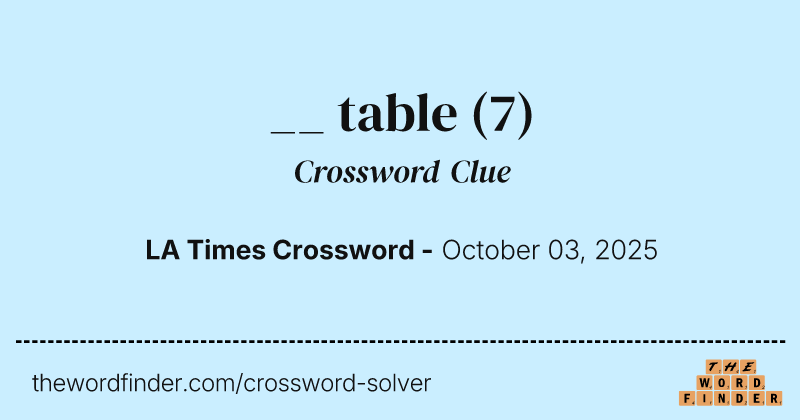 __ table crossword clue image