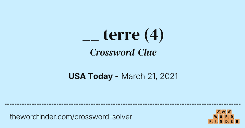 __ terre crossword clue image