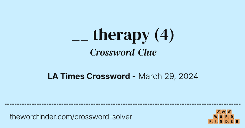 __ therapy crossword clue image