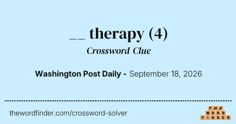 __ therapy crossword clue image