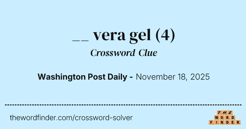 __ vera gel crossword clue image