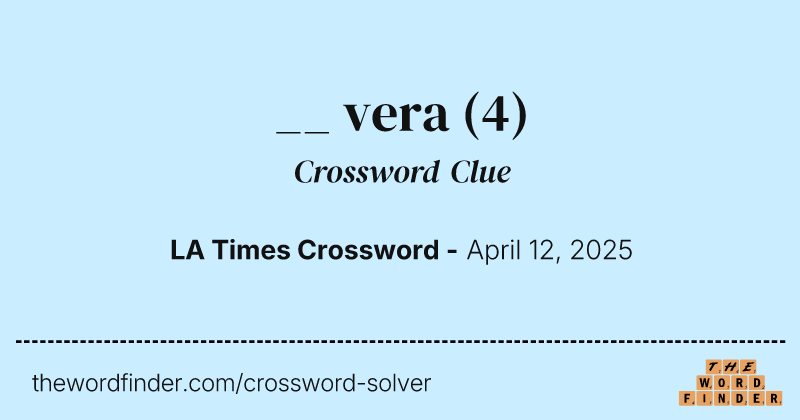 __ vera crossword clue image