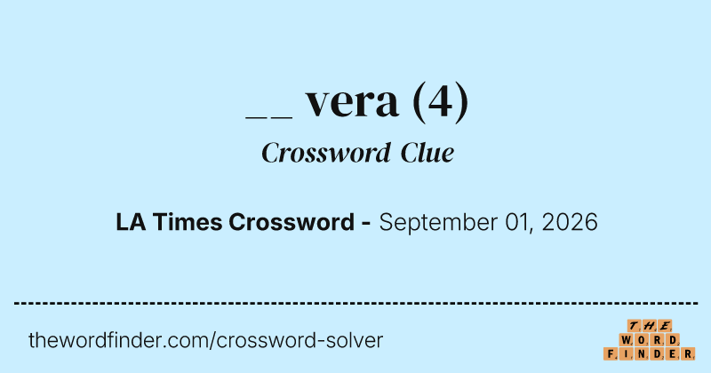 __ vera crossword clue image