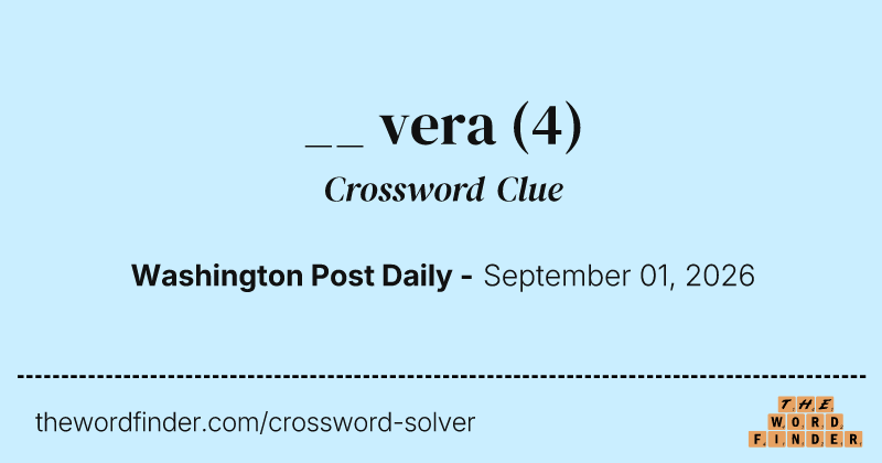 __ vera crossword clue image