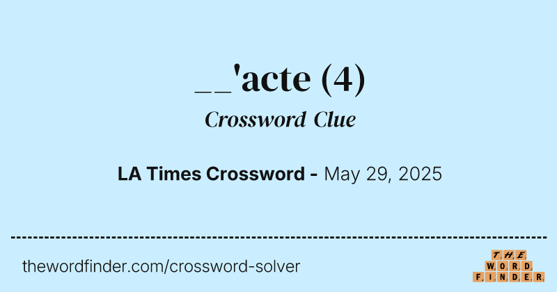 __'acte crossword clue image