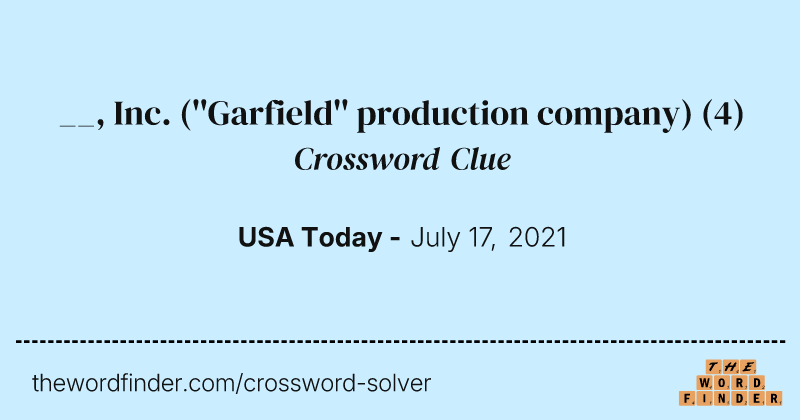 __, Inc. (''Garfield'' production company) crossword clue image