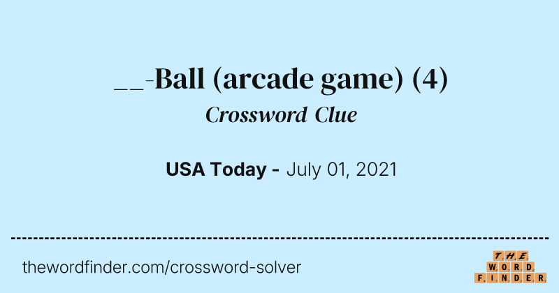 __-Ball (arcade game) crossword clue image