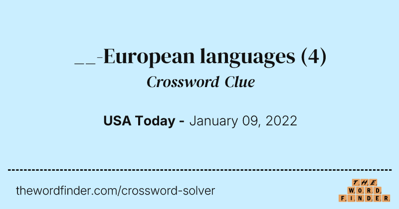 __-European languages crossword clue image