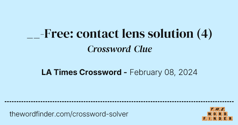 __-Free: contact lens solution crossword clue image