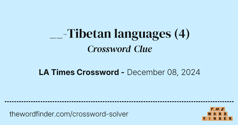 __-Tibetan languages crossword clue image