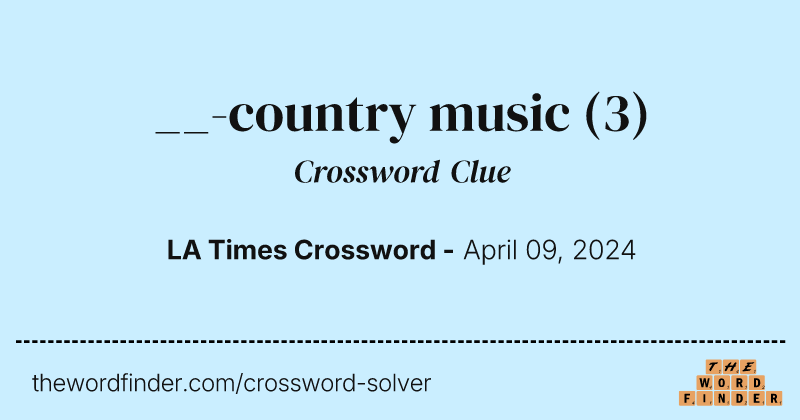 __-country music crossword clue image