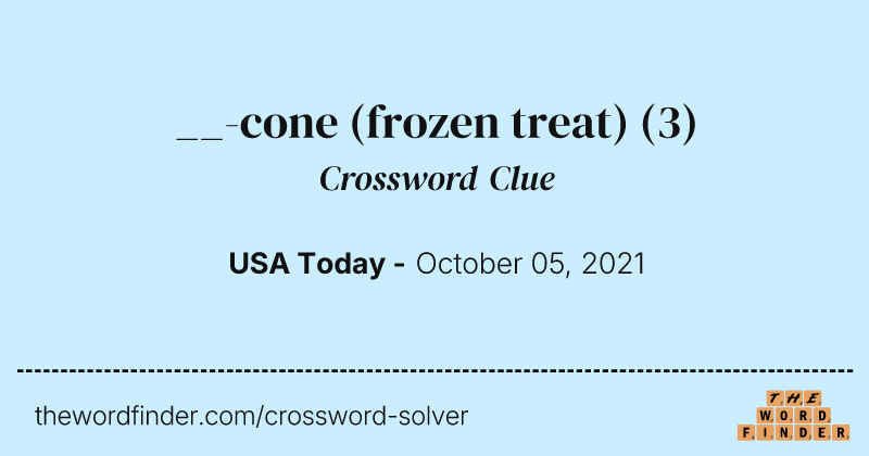 __-cone (frozen treat) crossword clue image