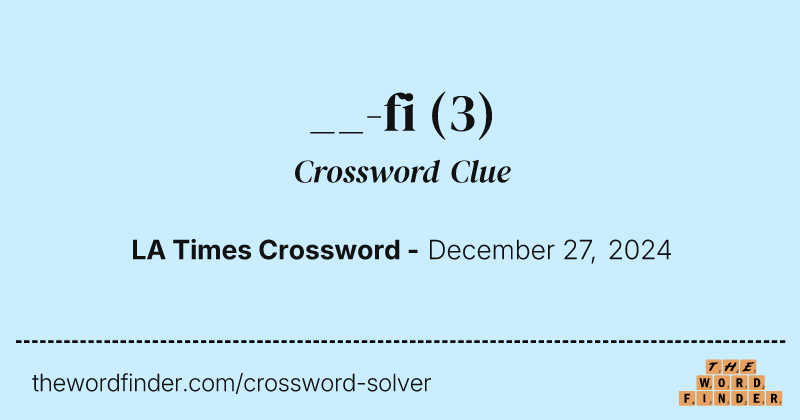 __-fi crossword clue image