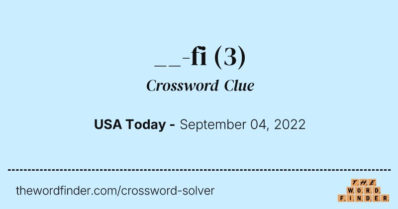 __-fi crossword clue image