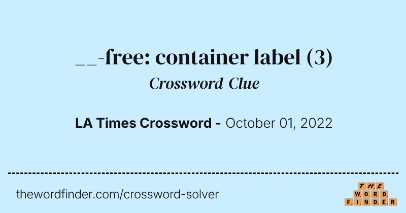 __-free: container label crossword clue image