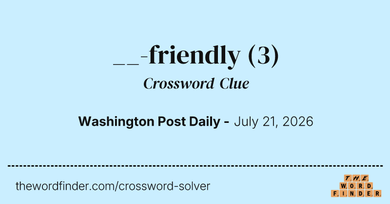 __-friendly crossword clue image
