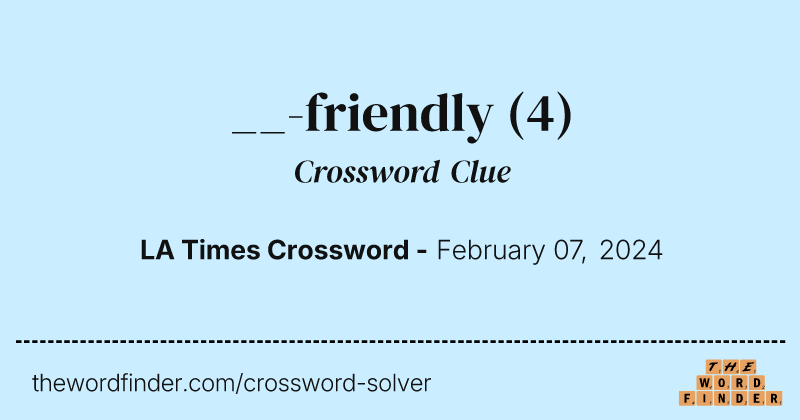 __-friendly crossword clue image