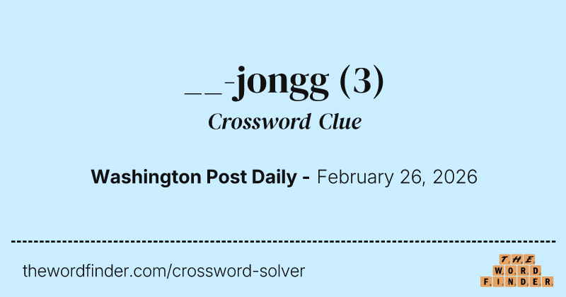 __-jongg crossword clue image