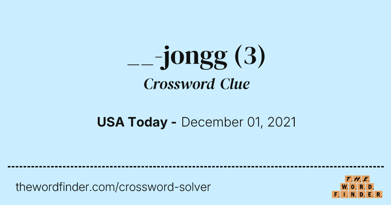 __-jongg crossword clue image