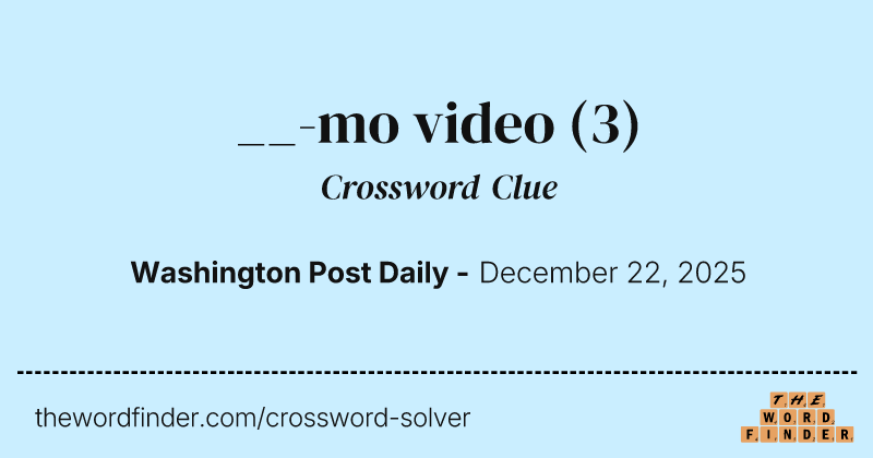 __-mo video crossword clue image