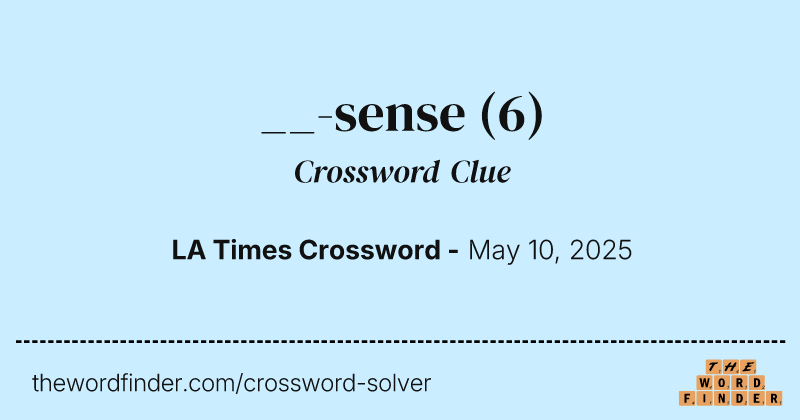 __-sense crossword clue image