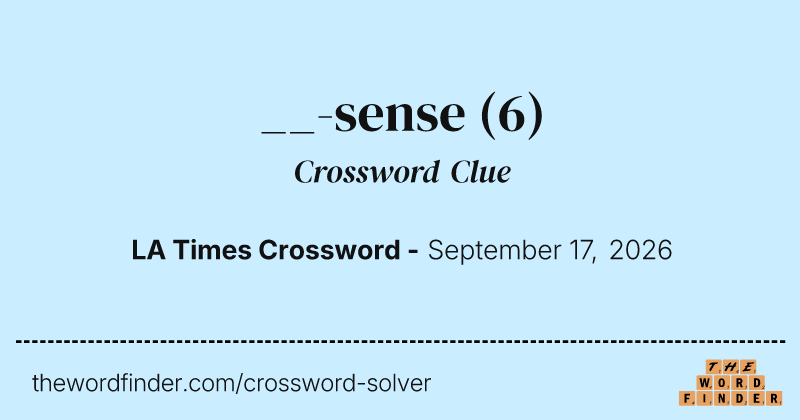__-sense crossword clue image