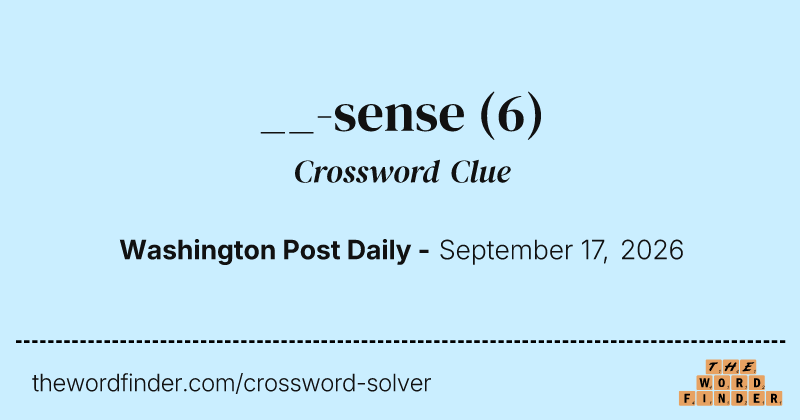 __-sense crossword clue image