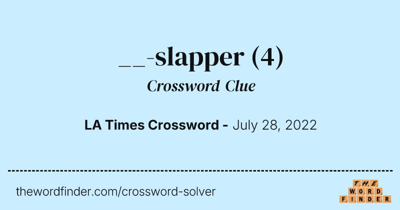 __-slapper crossword clue image