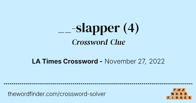 __-slapper crossword clue image