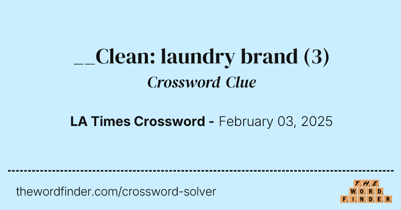 __Clean: laundry brand crossword clue image