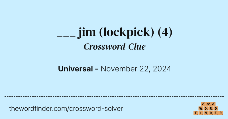 ___  jim (lockpick) crossword clue image