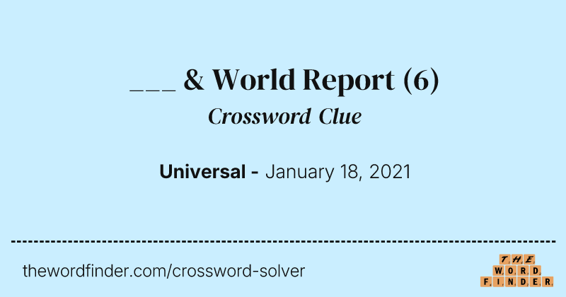 ___ & World Report crossword clue image